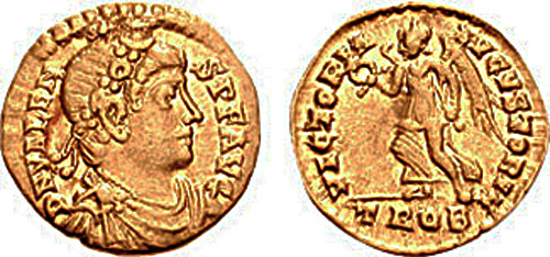 valens roman coin 1 1/2 scripulum